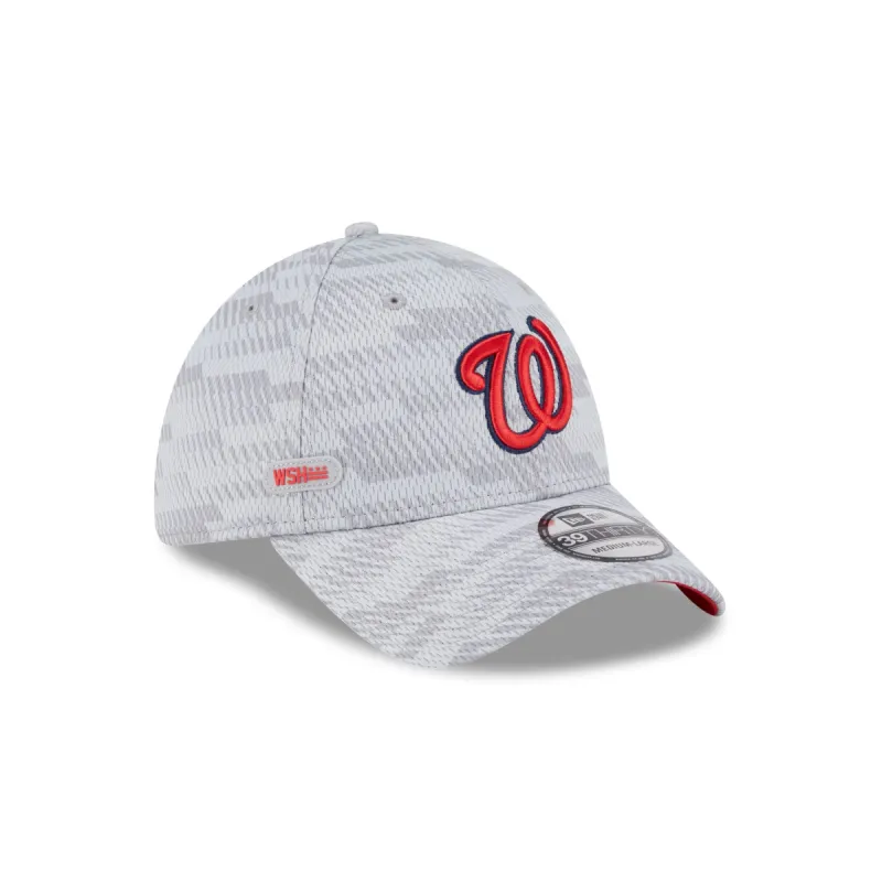 Washington Nationals 2025 Clubhouse Gray 39THIRTY Stretch Fit sold by New Era