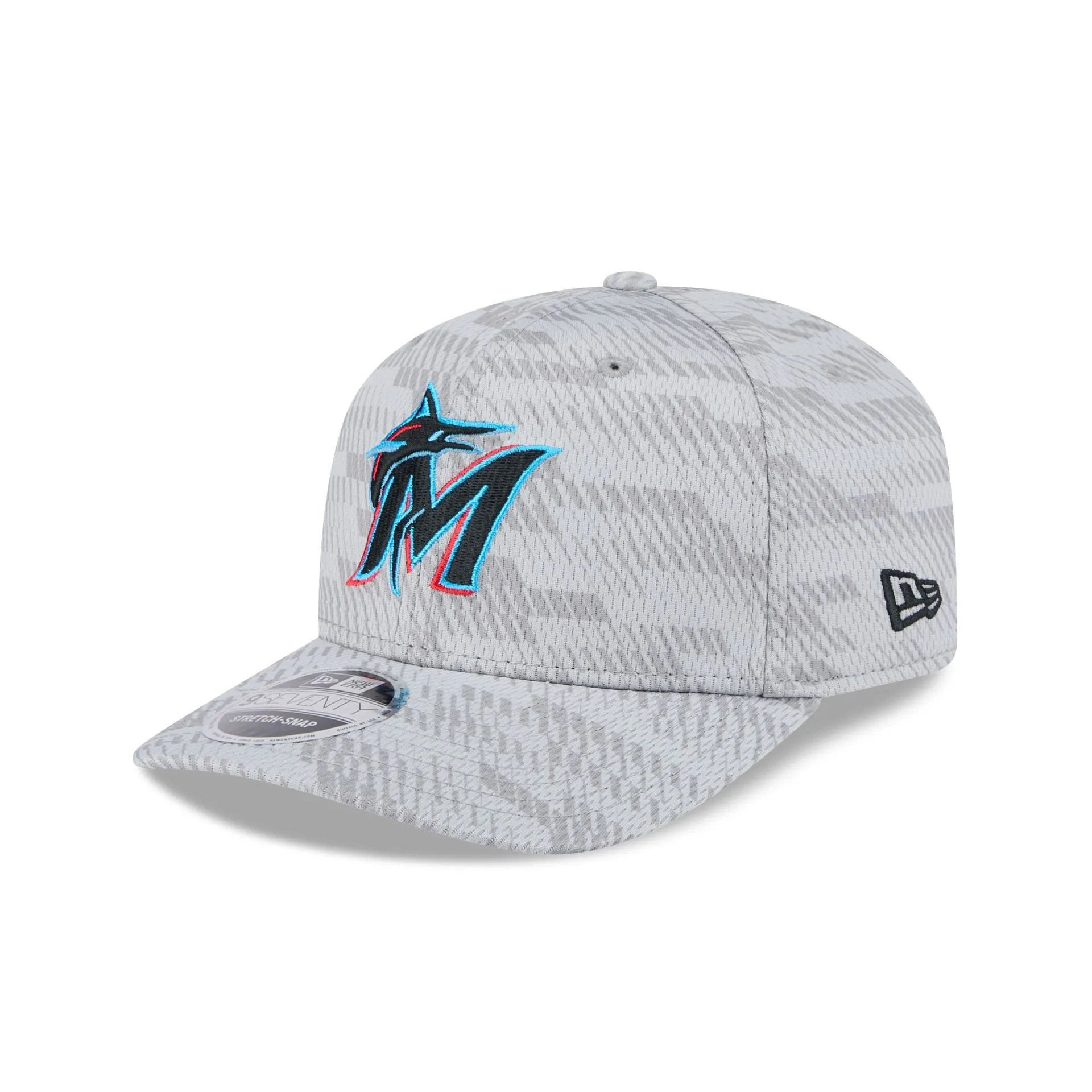 Miami Marlins 2025 Clubhouse Gray 9SEVENTY Stretch-Snap Hat sold by New Era product image thumbnail 3