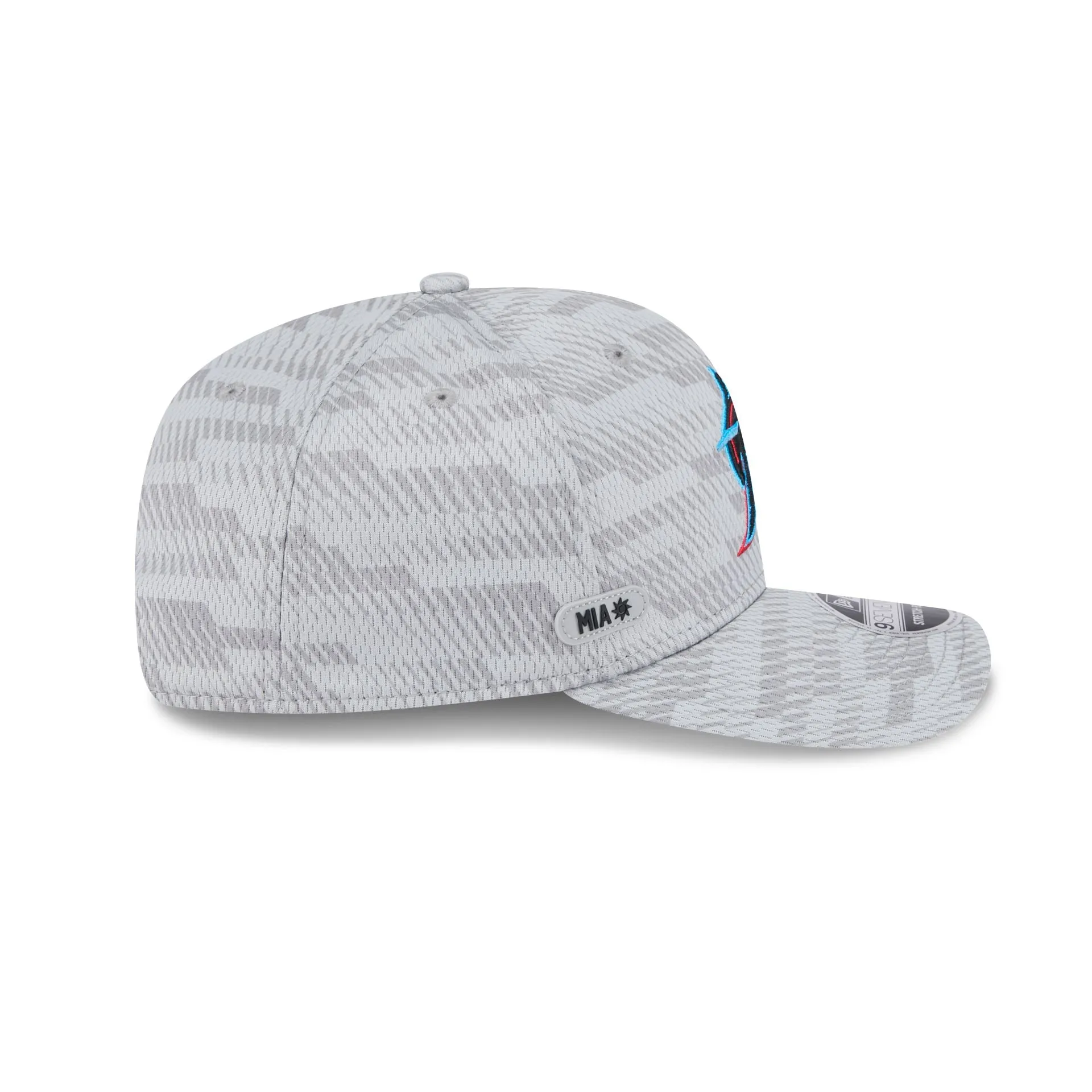 Miami Marlins 2025 Clubhouse Gray 9SEVENTY Stretch-Snap Hat sold by New Era product image thumbnail 4