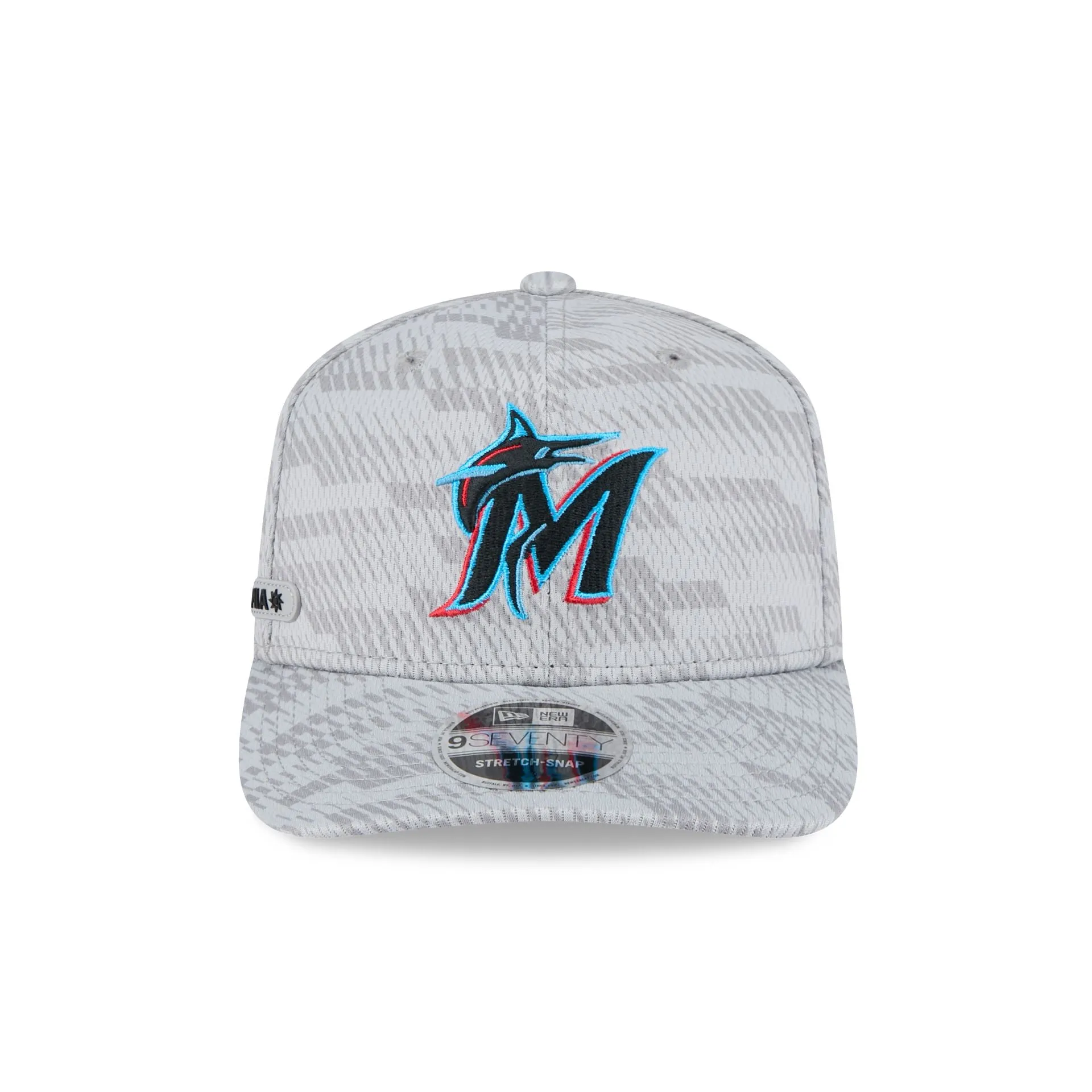 Miami Marlins 2025 Clubhouse Gray 9SEVENTY Stretch-Snap Hat sold by New Era product image thumbnail 2