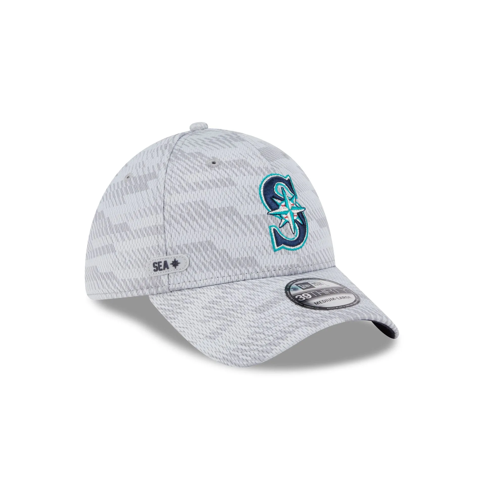 Seattle Mariners 2025 Clubhouse Gray 39THIRTY Stretch Fit sold by New Era