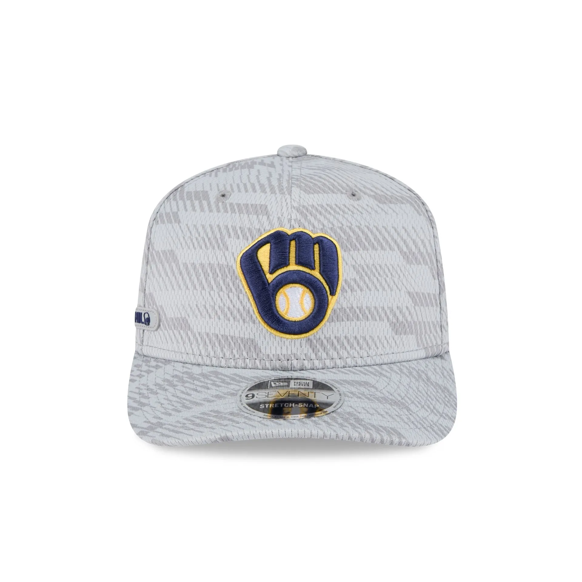 Milwaukee Brewers 2025 Clubhouse Gray 9SEVENTY Stretch-Snap Hat sold by New Era product image thumbnail 2