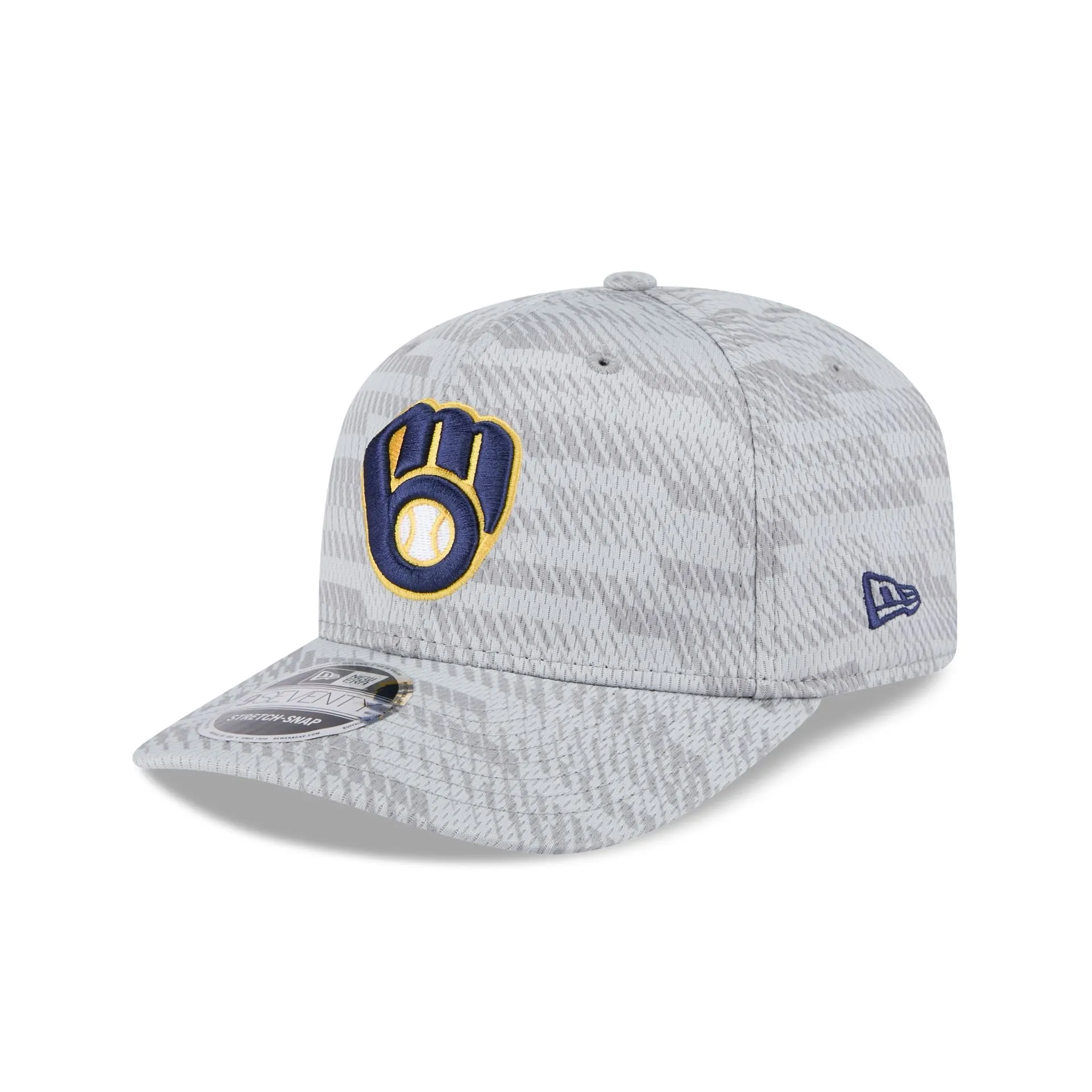 Milwaukee Brewers 2025 Clubhouse Gray 9SEVENTY Stretch-Snap Hat sold by New Era product image thumbnail 3