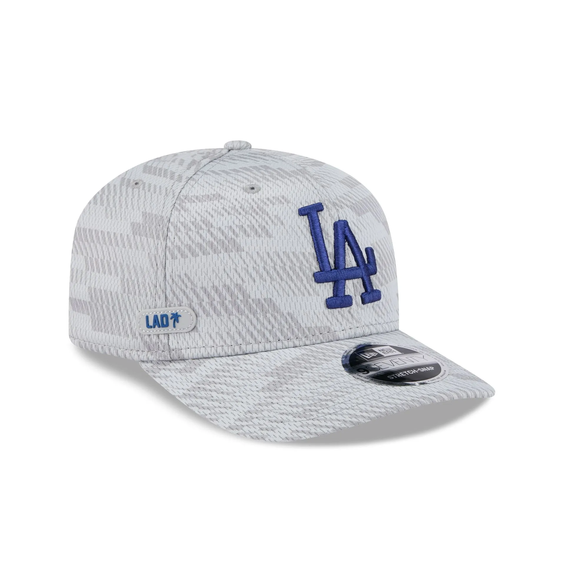 Los Angeles Dodgers 2025 Clubhouse Gray 9SEVENTY Stretch-Snap Hat sold by New Era