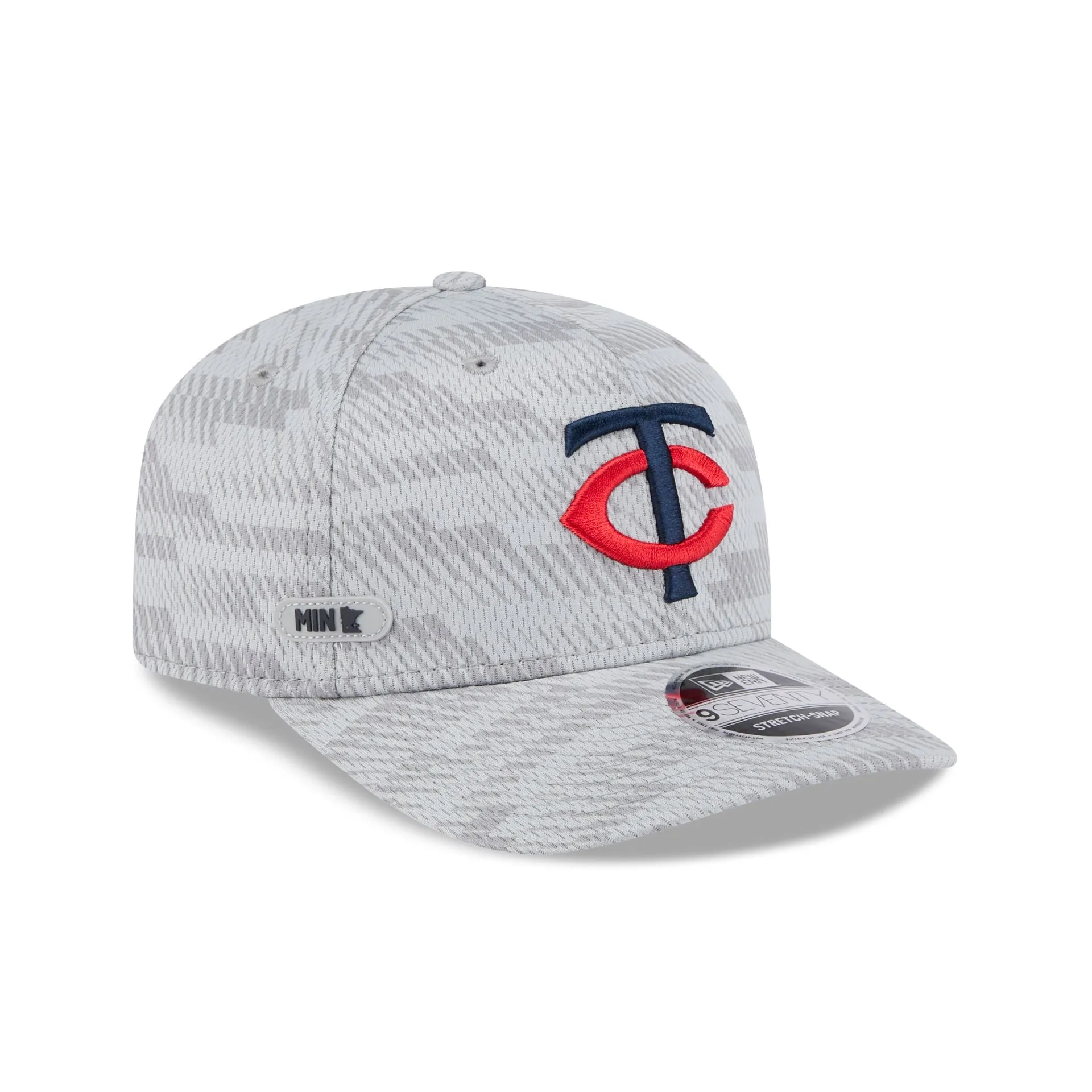 Minnesota Twins 2025 Clubhouse Gray 9SEVENTY Stretch-Snap Hat sold by New Era