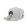Milwaukee Brewers 2025 Clubhouse Gray 59FIFTY Fitted Hat sold by New Era