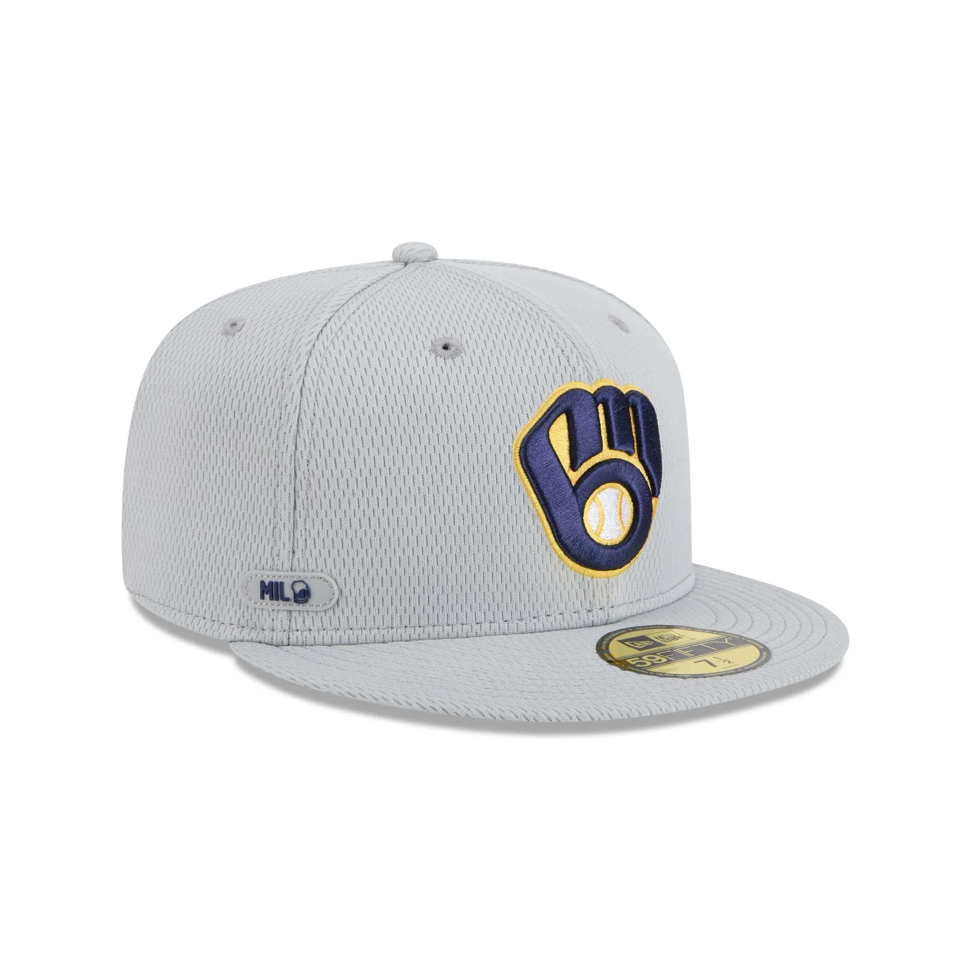 Milwaukee Brewers 2025 Clubhouse Gray 59FIFTY Fitted Hat sold by New Era