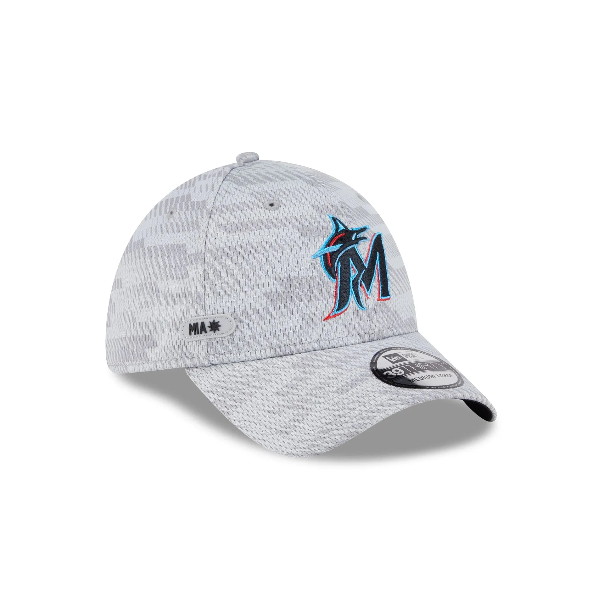Miami Marlins 2025 Clubhouse Gray 39THIRTY Stretch Fit sold by New Era