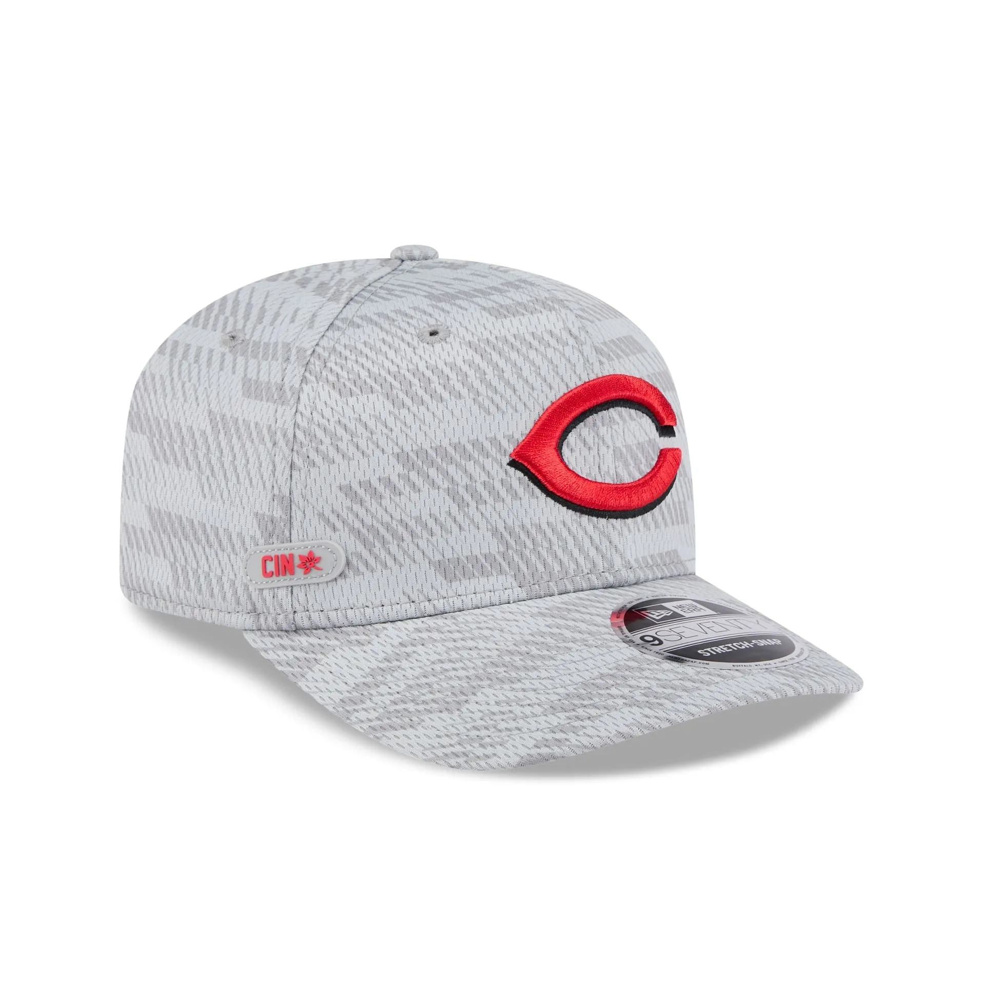 Cincinnati Reds 2025 Clubhouse Gray 9SEVENTY Stretch-Snap Hat sold by New Era
