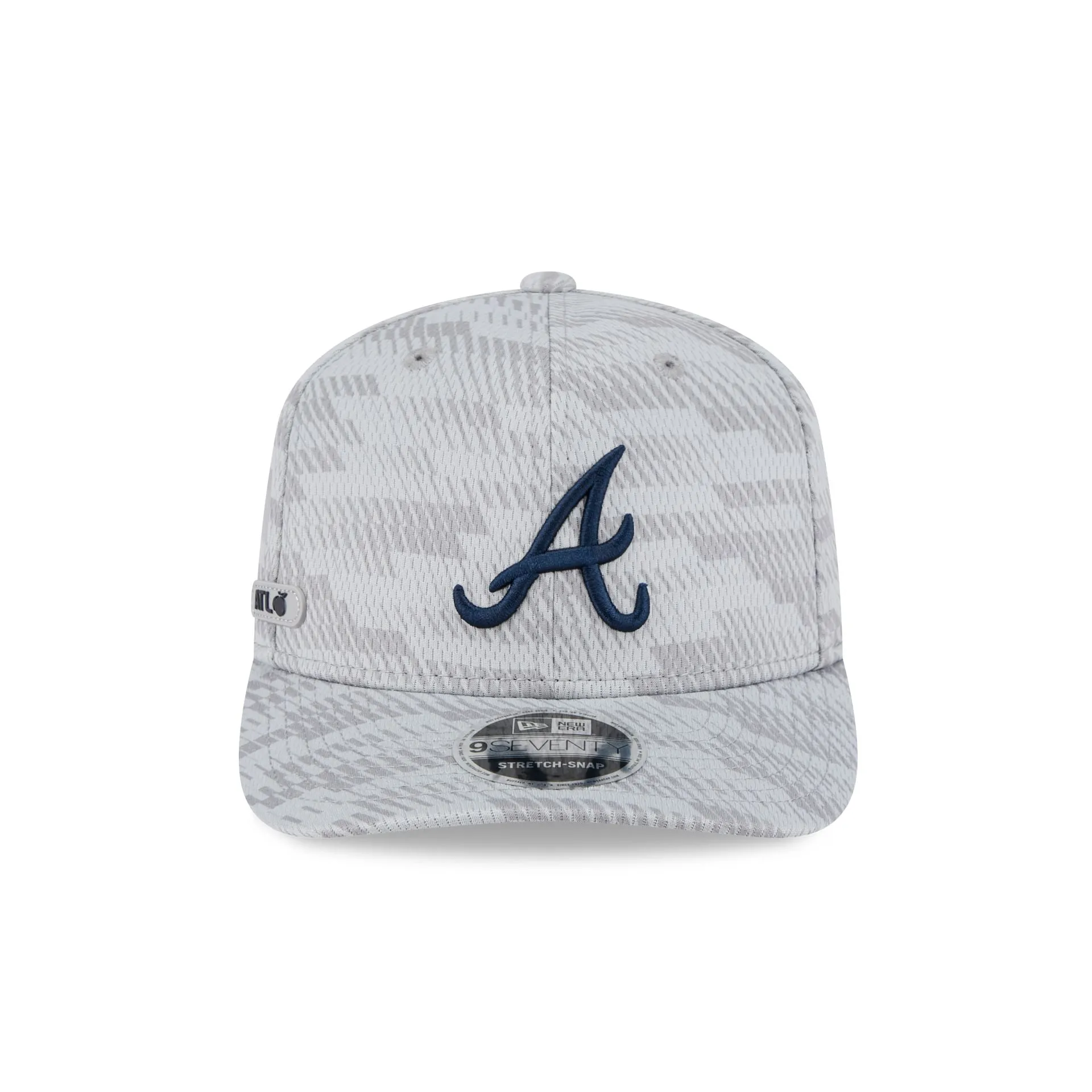 Atlanta Braves 2025 Clubhouse Gray 9SEVENTY Stretch-Snap Hat sold by New Era product image thumbnail 2