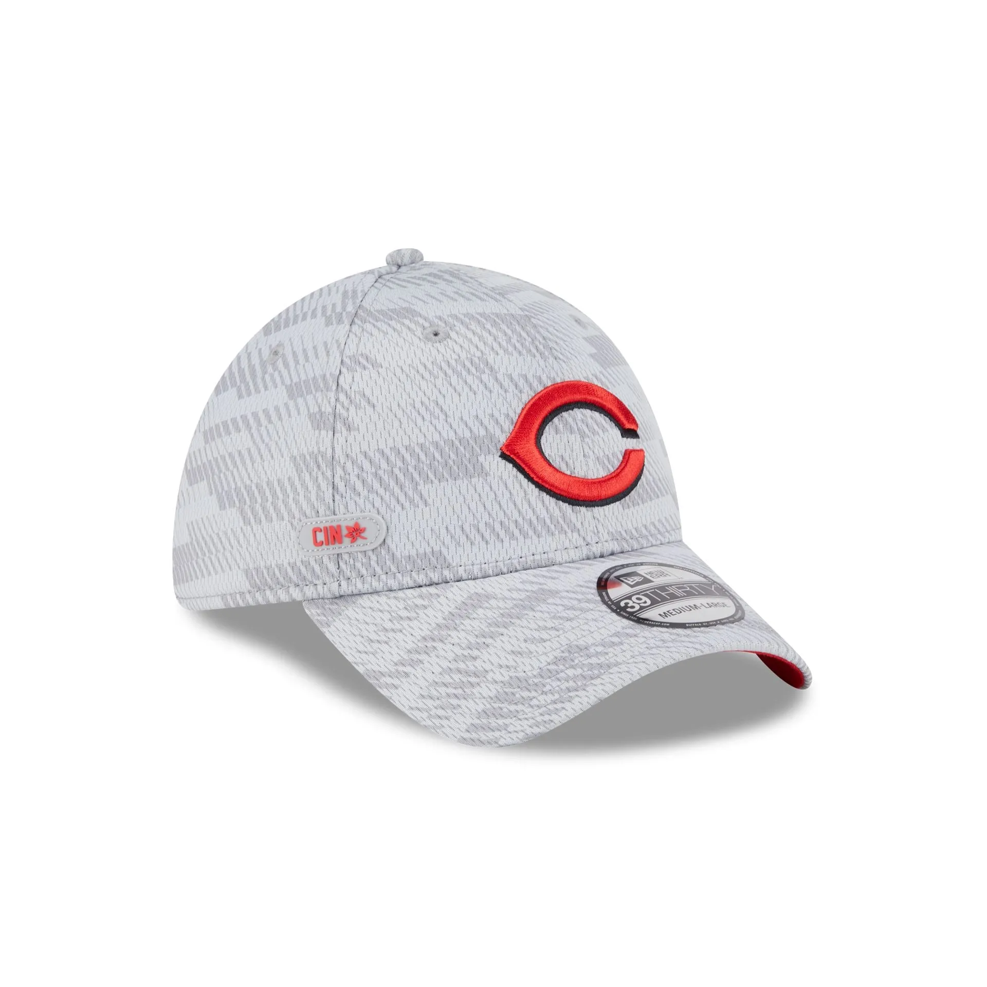 Cincinnati Reds 2025 Clubhouse Gray 39THIRTY Stretch Fit sold by New Era