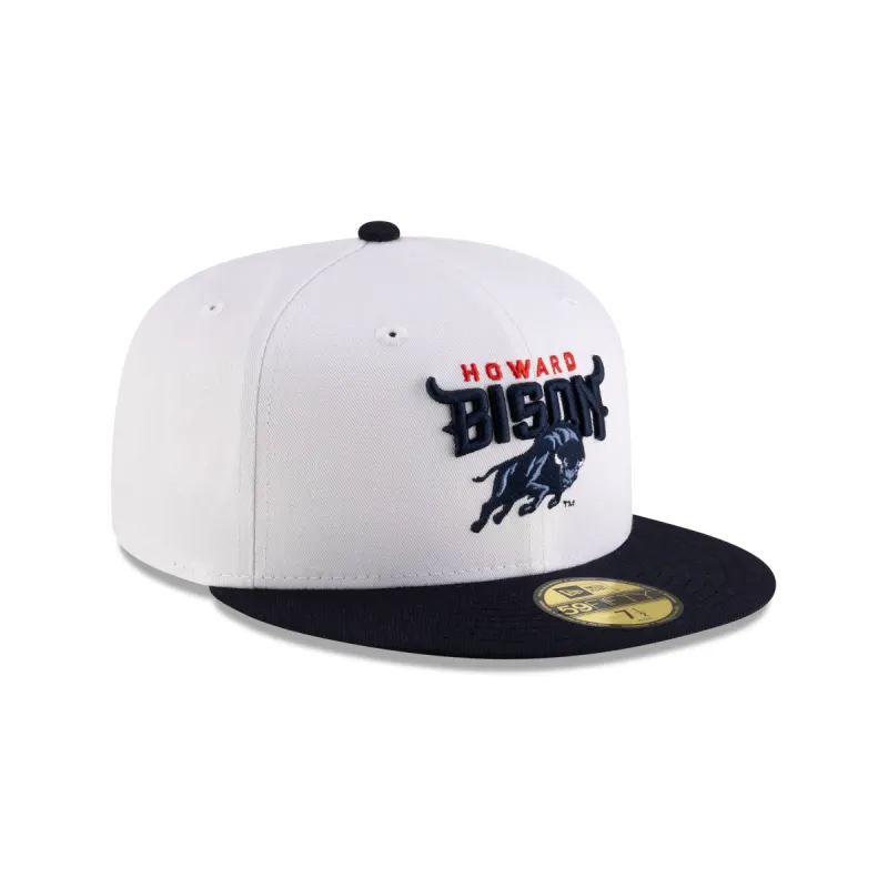 Howard Bison White Navy 59FIFTY Fitted Hat sold by New Era