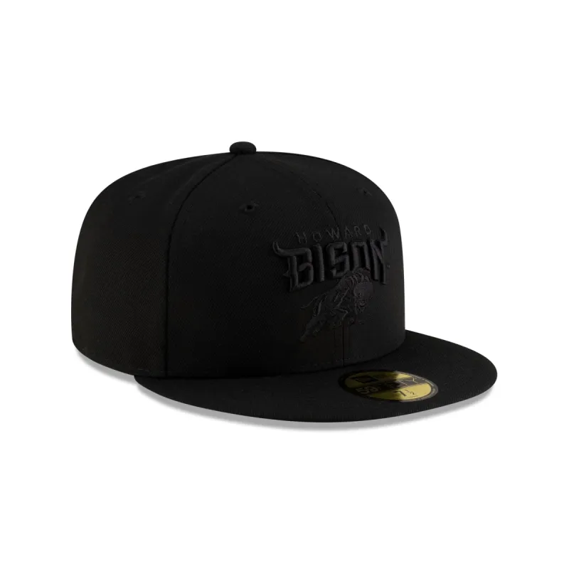 Howard Bison Black on Black 59FIFTY Fitted Hat sold by New Era