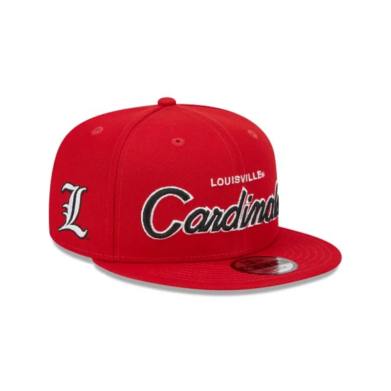 Louisville Cardinals Script 9FIFTY Snapback Hat sold by New Era