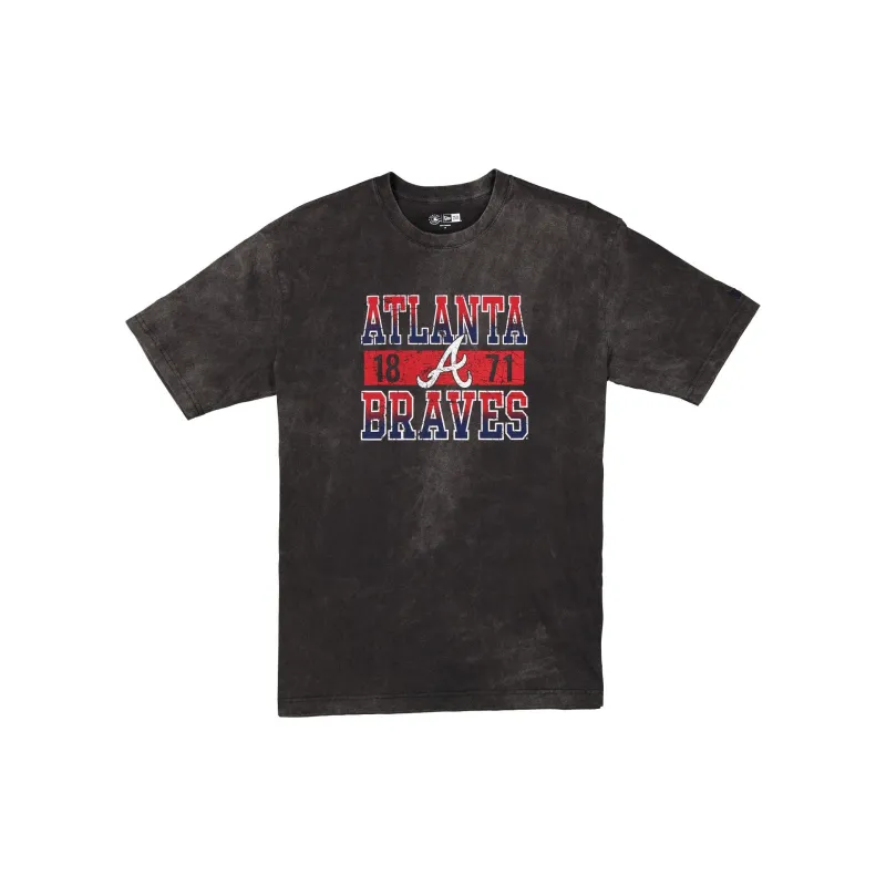 Atlanta Braves Oversized Washed Black T-Shirt sold by New Era