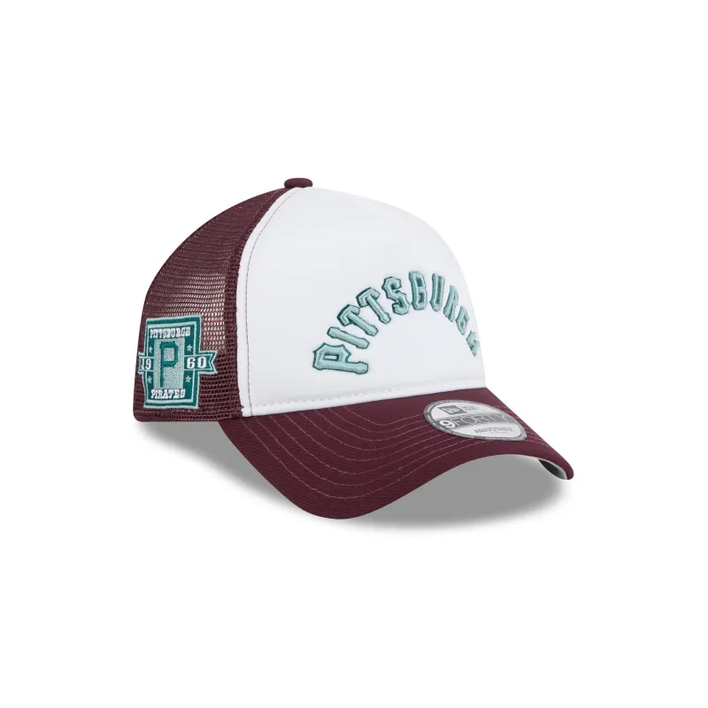 Pittsburgh Pirates Optic White 9FORTY A-Frame Snapback Hat sold by New Era