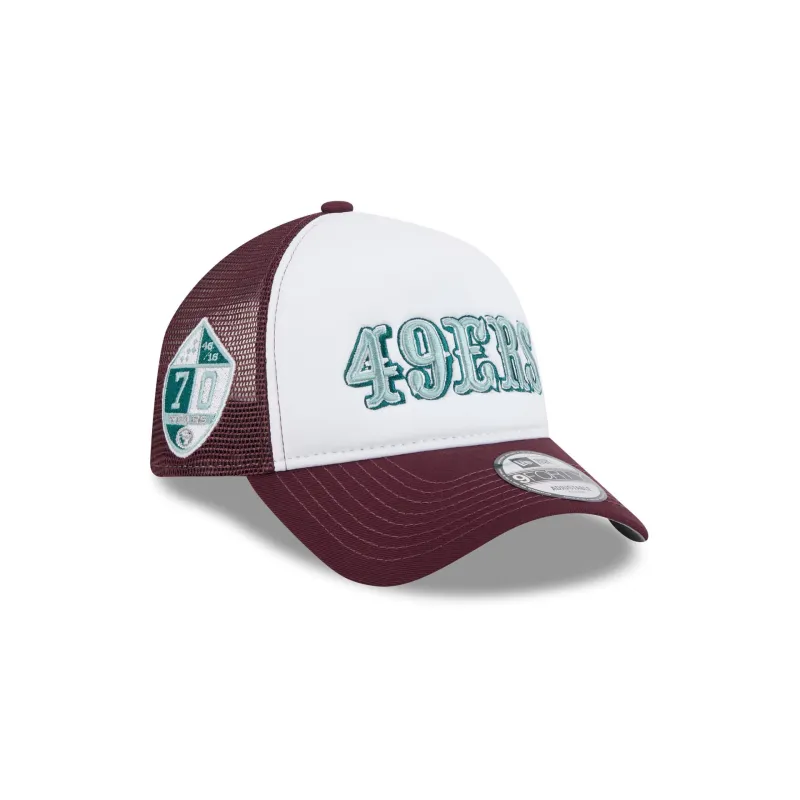 San Francisco 49ers Optic White 9FORTY A-Frame Snapback Hat sold by New Era