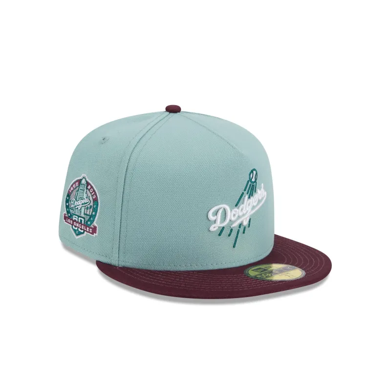 Los Angeles Dodgers Beach Kiss Blue 59FIFTY A-Frame Fitted Hat sold by New Era