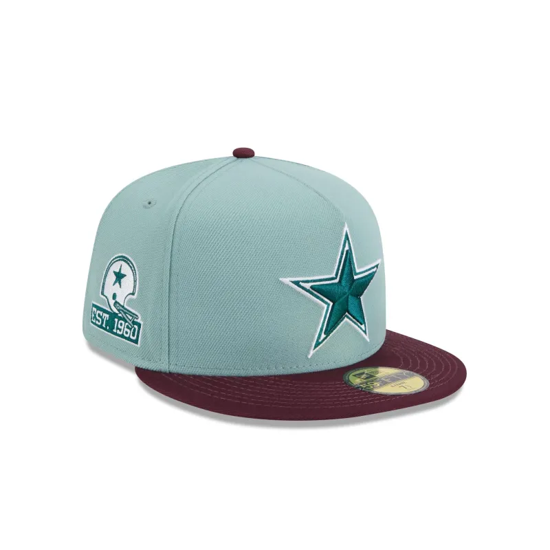 Dallas Cowboys Beach Kiss Blue 59FIFTY A-Frame Fitted Hat sold by New Era