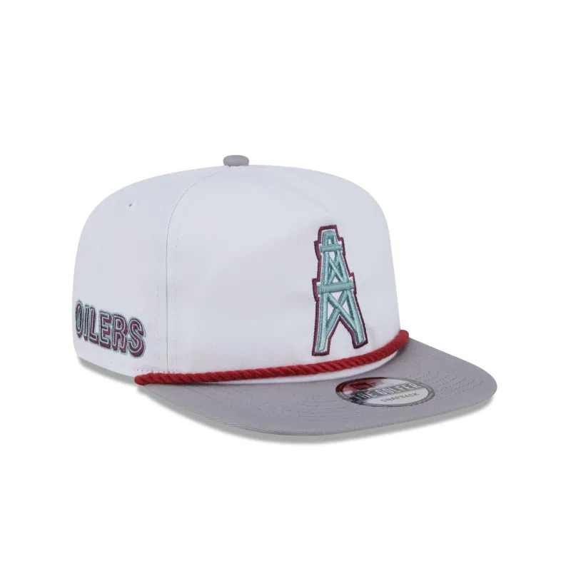 Oilers Optic White Golfer Hat made by New Era