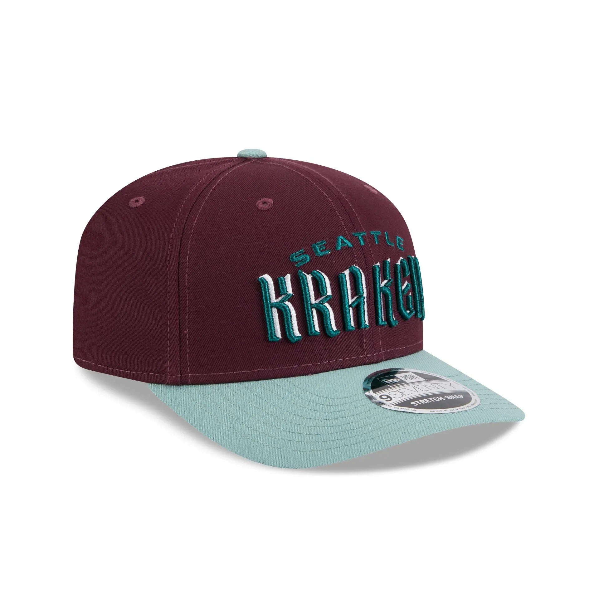 Seattle Kraken Maroon 9SEVENTY Stretch-Snap Hat sold by New Era product image thumbnail 3