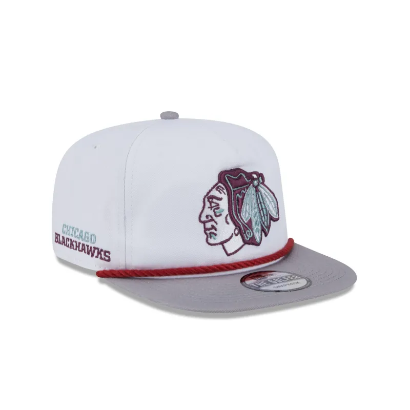 Chicago Blackhawks Optic White Golfer Hat made by New Era