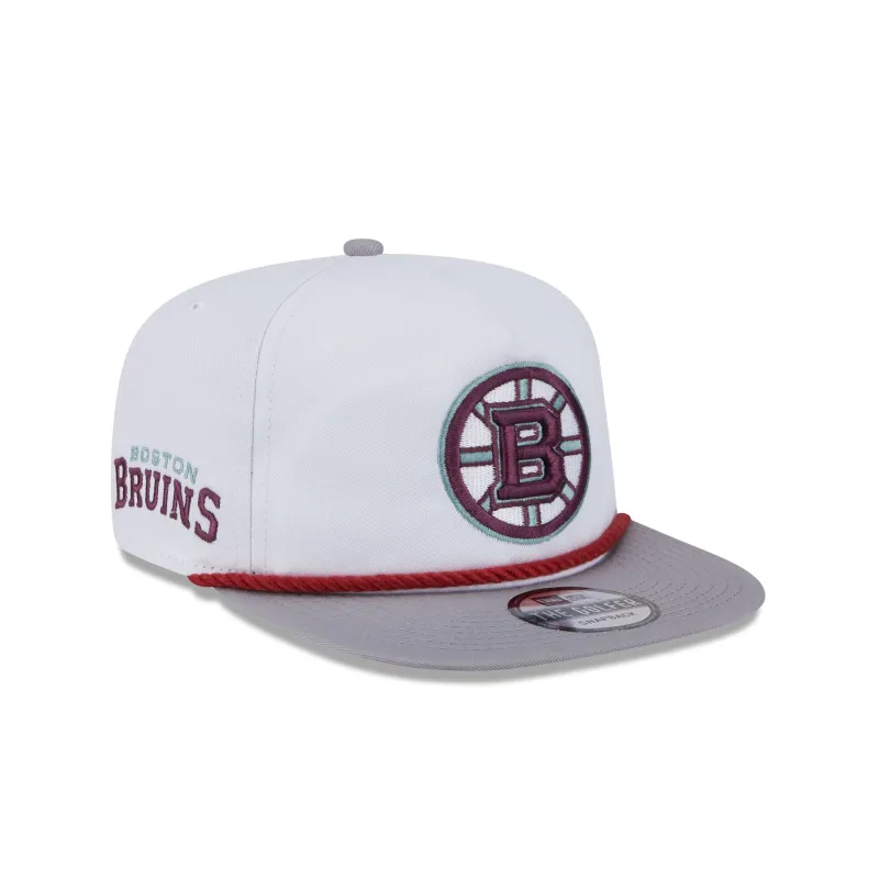 Boston Bruins Optic White Golfer Hat sold by New Era