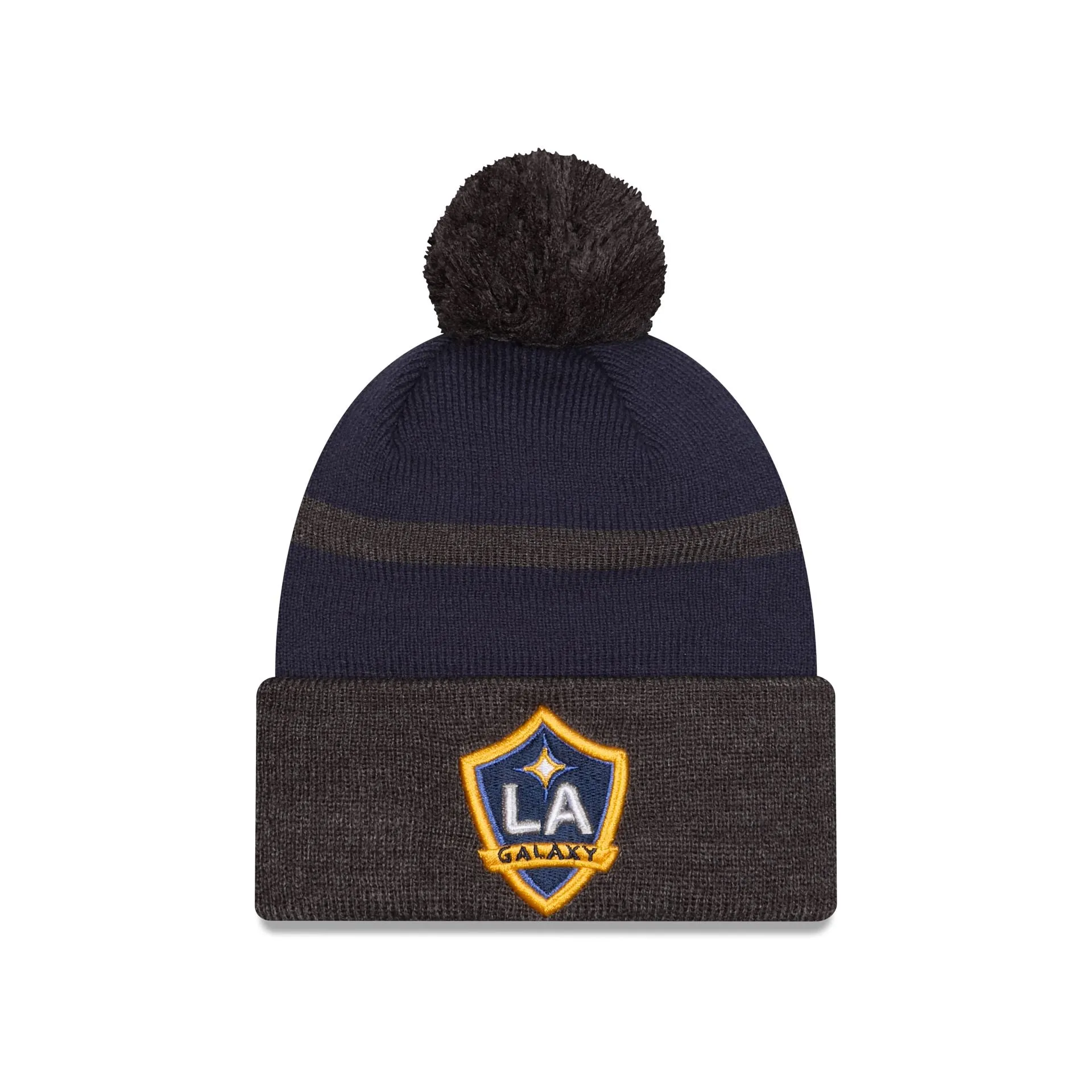 LA Galaxy 2025 MLS Kickoff Pom Knit Hat sold by New Era