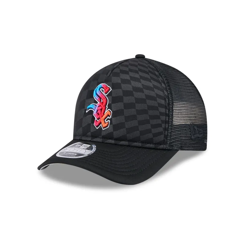 Chicago White Sox Gradient Raceway 9FORTY M-Crown A-Frame Trucker Hat sold by New Era