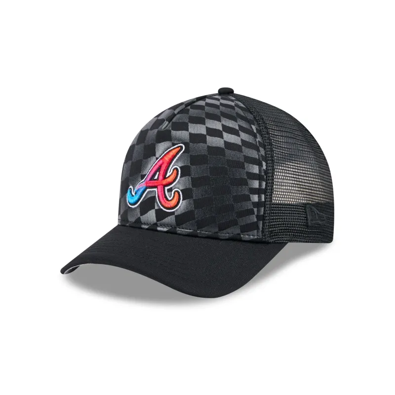 Atlanta Braves Gradient Raceway 9FORTY M-Crown A-Frame Trucker Hat sold by New Era