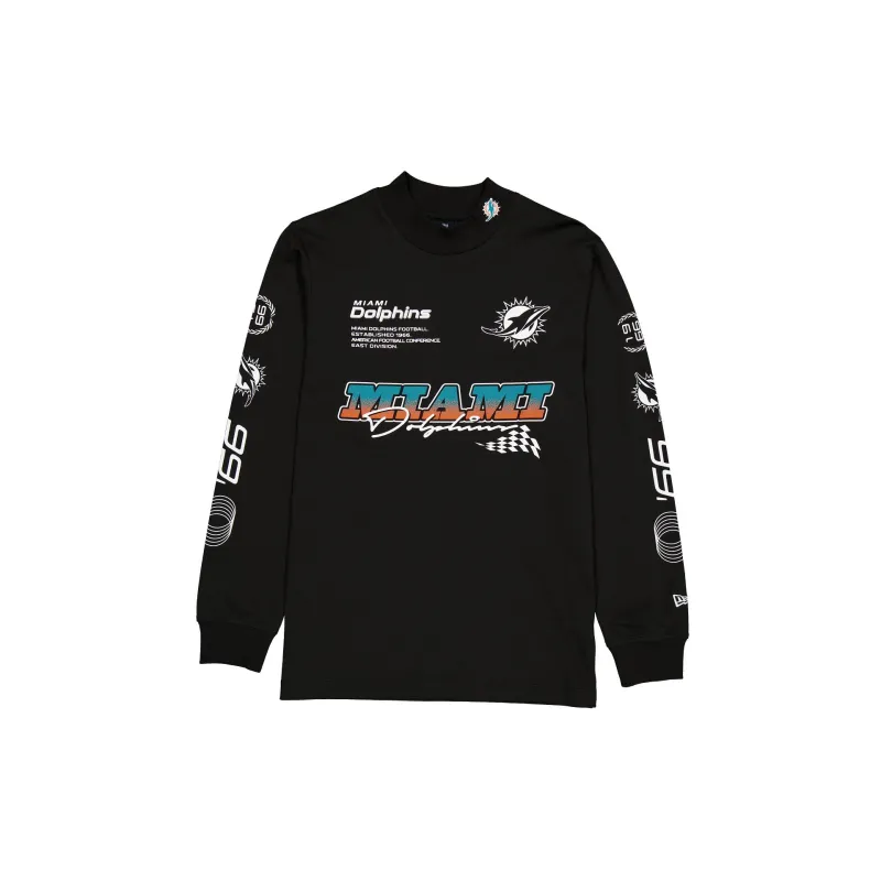 Miami Dolphins Modern Speed Black Long Sleeve T-Shirt sold by New Era