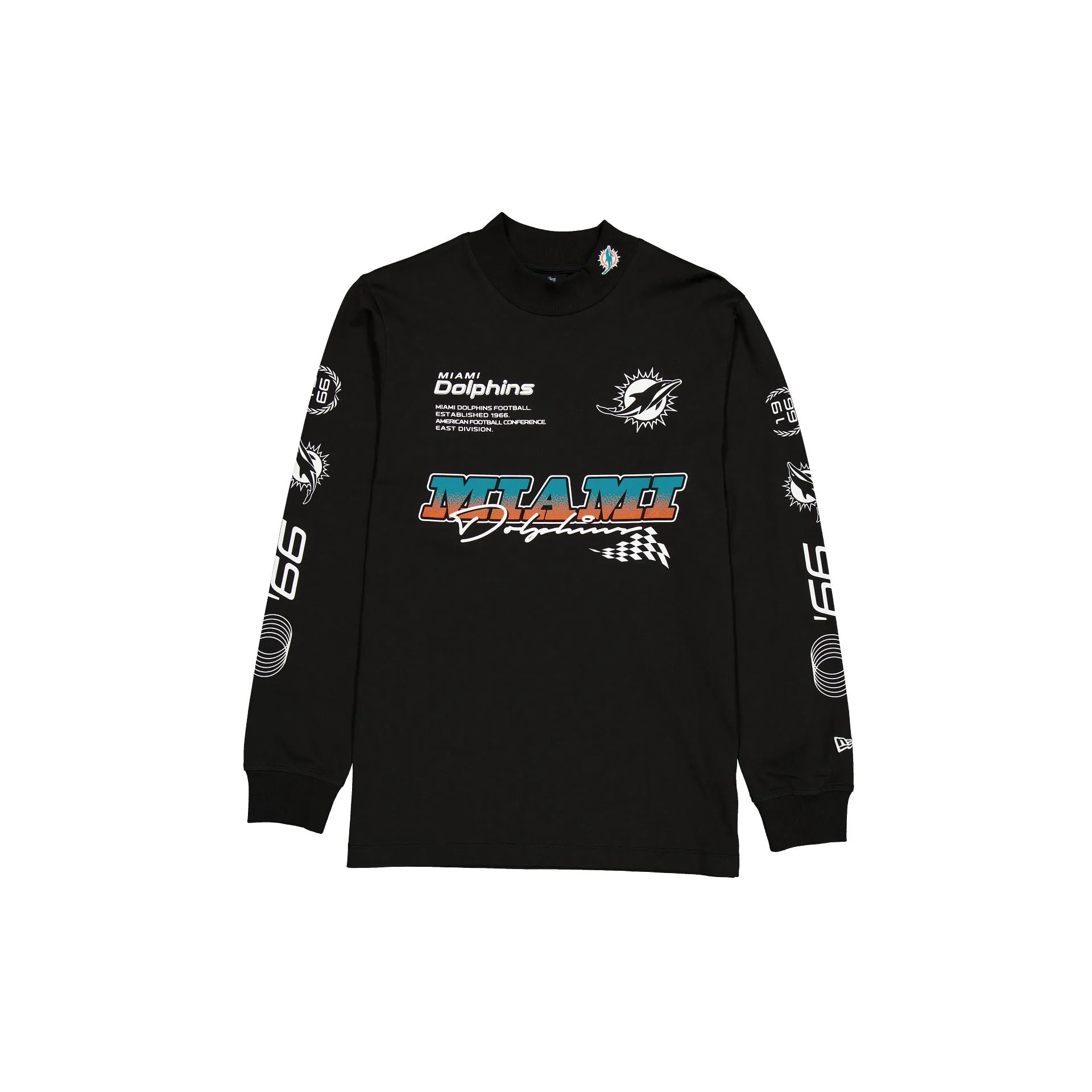Miami Dolphins Modern Speed Black Long Sleeve T-Shirt sold by New Era