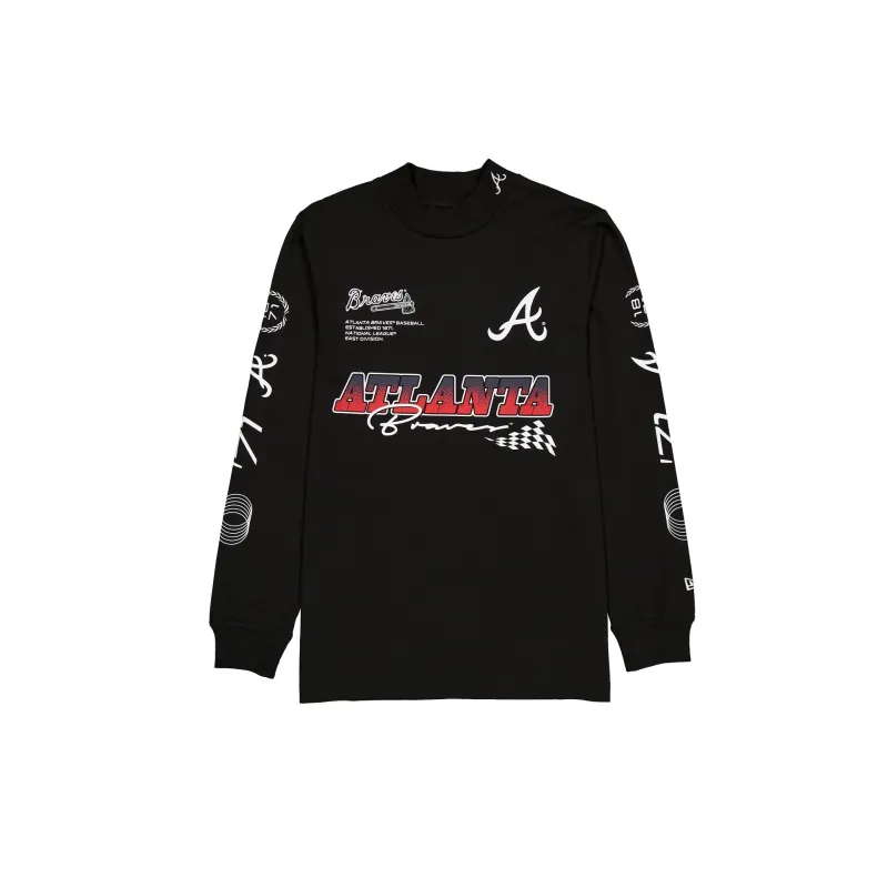 Atlanta Braves Modern Speed Black Long Sleeve T-Shirt sold by New Era