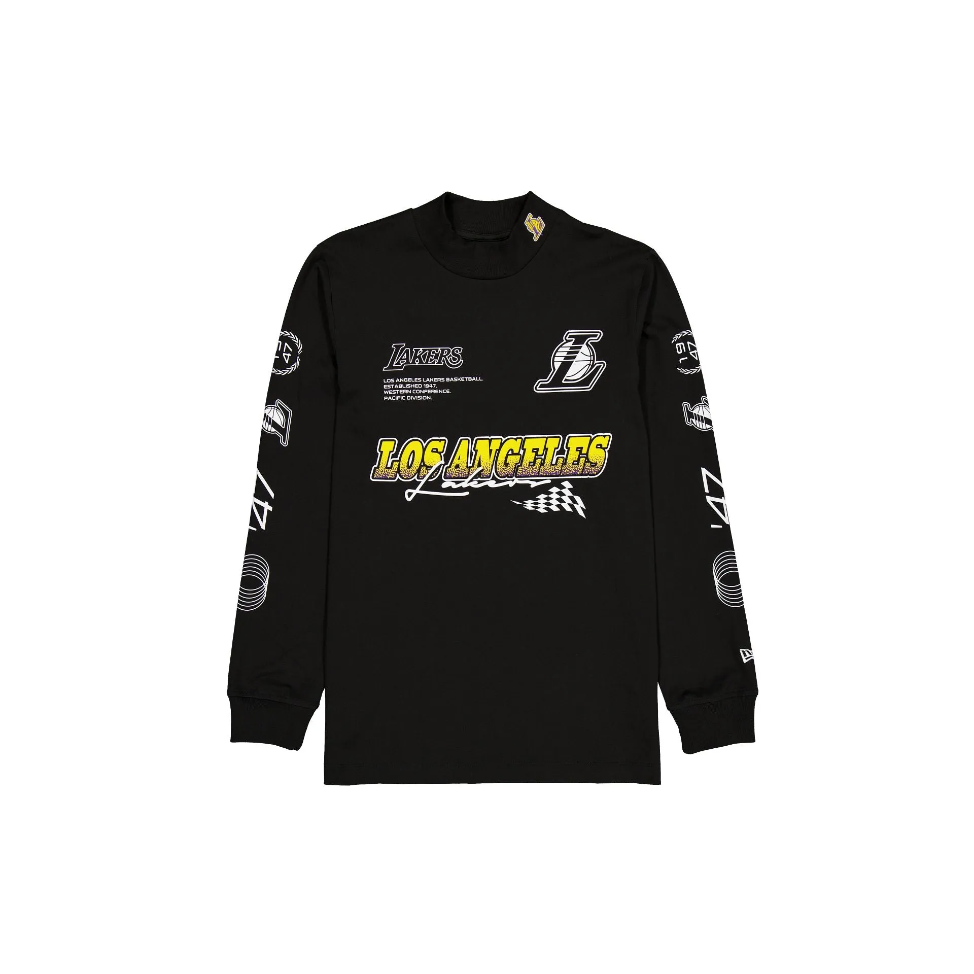 Los Angeles Lakers Modern Speed Black Long Sleeve T-Shirt sold by New Era