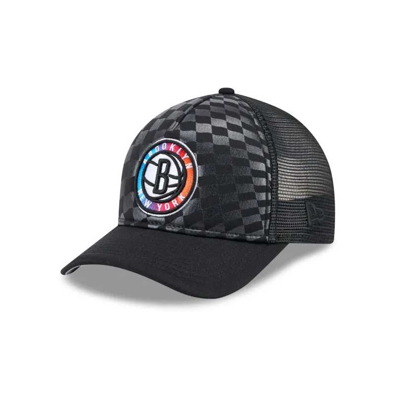 Brooklyn Nets Gradient Raceway 9FORTY M-Crown A-Frame Trucker Hat sold by New Era