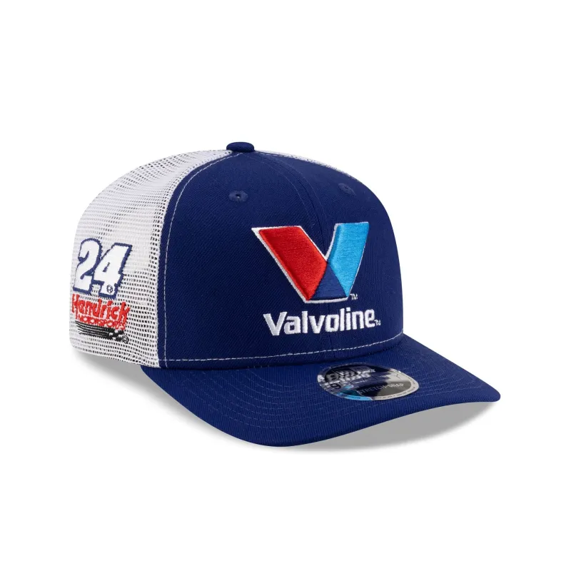 Hendrick Motorsports William Byron Valvoline Partner 9SEVENTY Stretch-Snap Trucker Hat sold by New Era