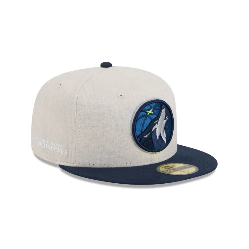 Minnesota Timberwolves Linen 59FIFTY Fitted Hat sold by New Era