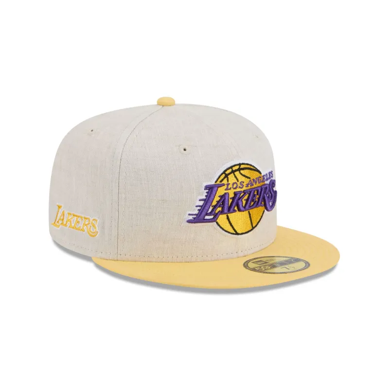 Los Angeles Lakers Linen 59FIFTY Fitted Hat sold by New Era