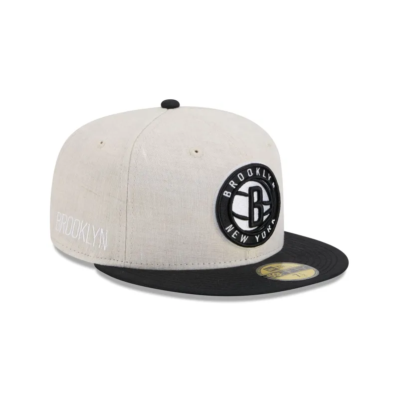 Brooklyn Nets Linen 59FIFTY Fitted Hat sold by New Era