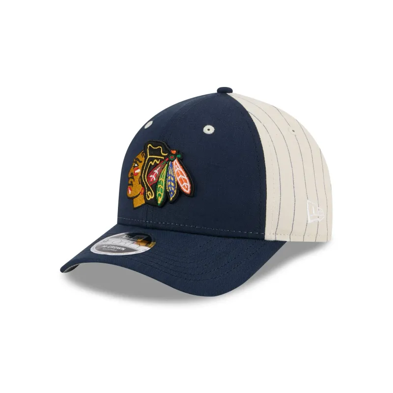 Chicago Blackhawks Linen 9FORTY M-Crown Snapback Hat sold by New Era