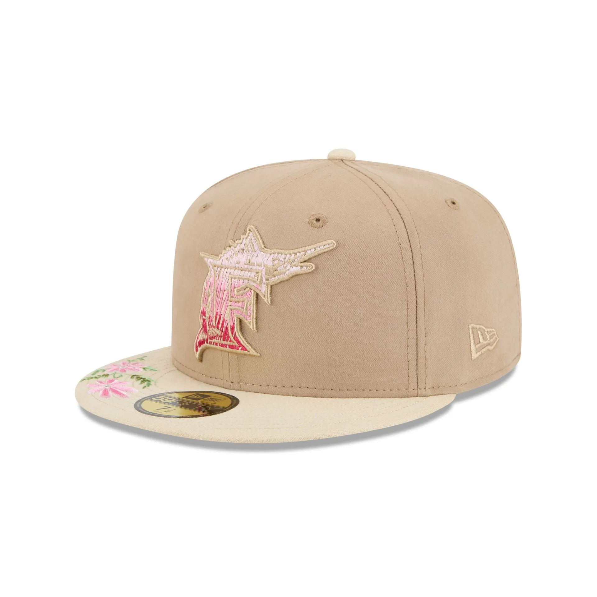 Miami Marlins Hand Stitched Floral 59FIFTY Fitted Hat sold by New Era