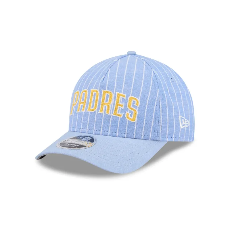 San Diego Padres Pinstripe Linen 9FORTY M-Crown A-Frame Snapback Hat sold by New Era