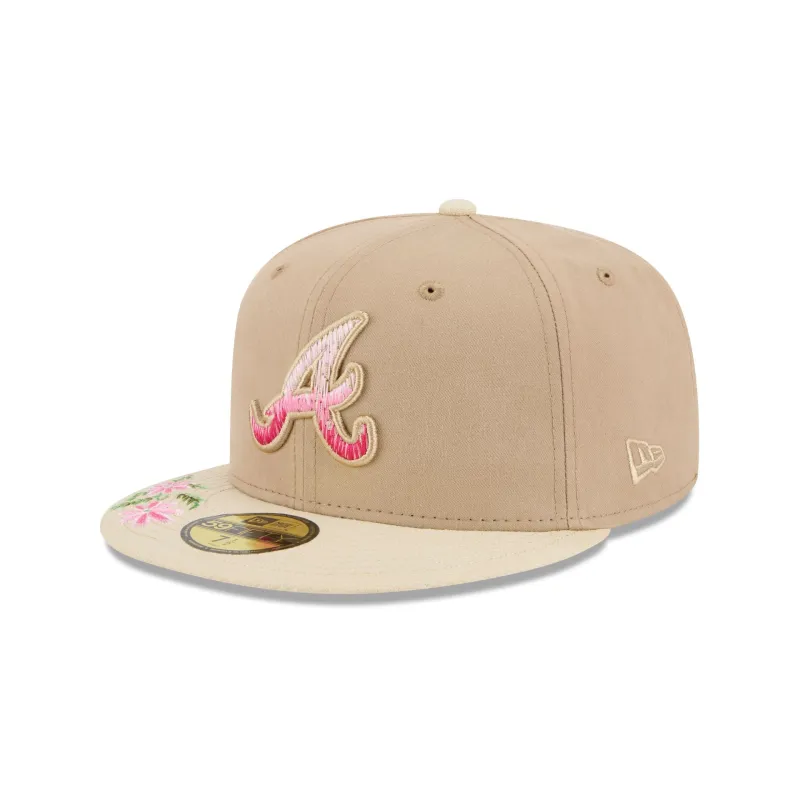 Atlanta Braves Hand Stitched Floral 59FIFTY Fitted Hat sold by New Era