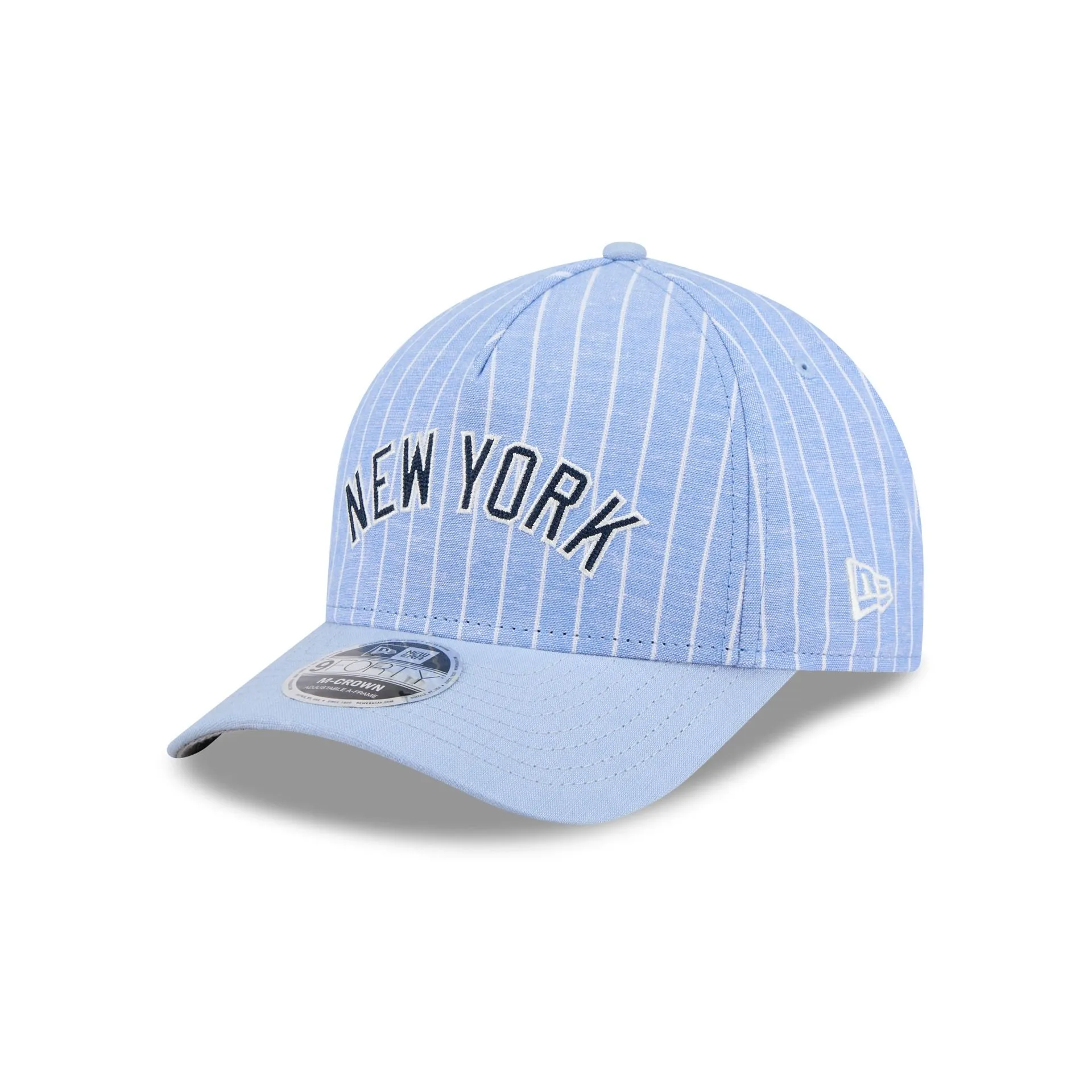 New York Yankees Pinstripe Linen 9FORTY M-Crown A-Frame Snapback Hat sold by New Era