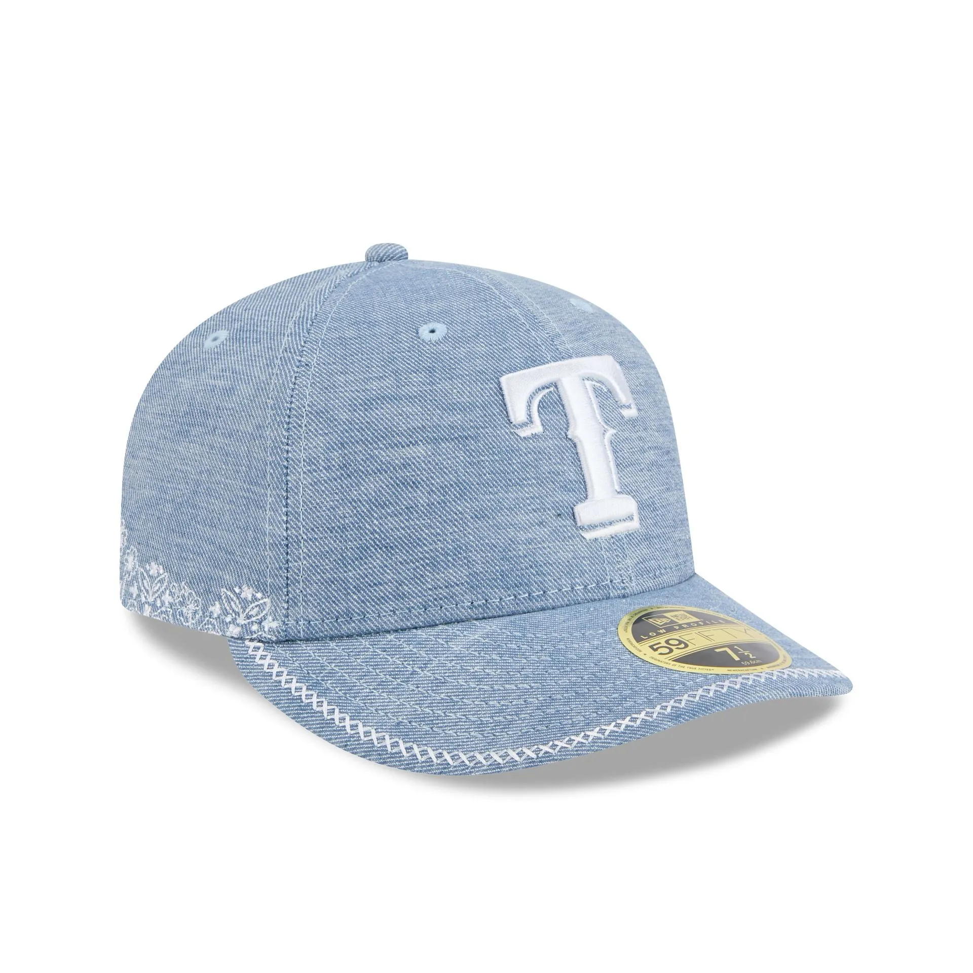 Texas Rangers Hand Stitched Chambray Low Profile 59FIFTY Fitted Hat sold by New Era product image thumbnail 3