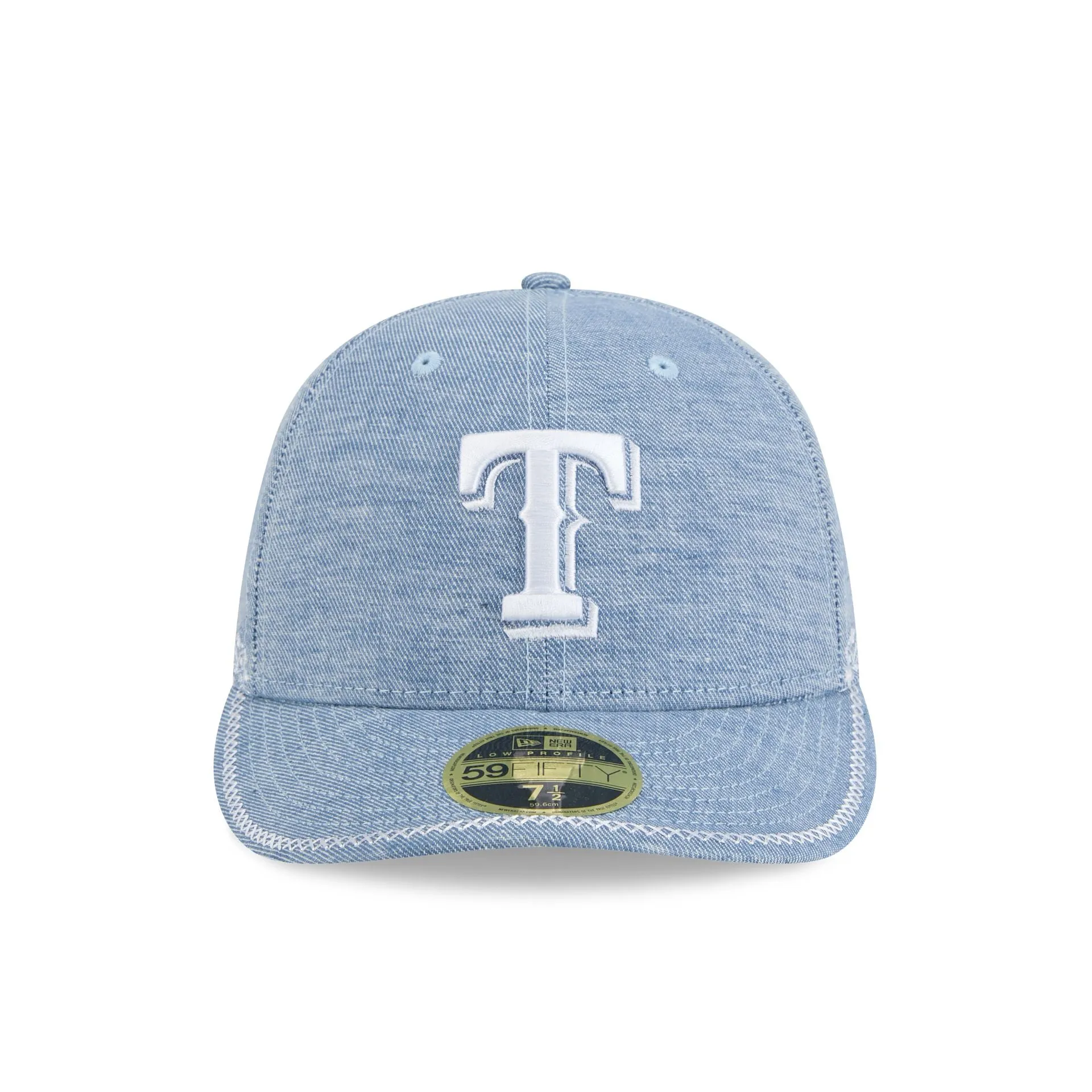 Texas Rangers Hand Stitched Chambray Low Profile 59FIFTY Fitted Hat sold by New Era product image thumbnail 2