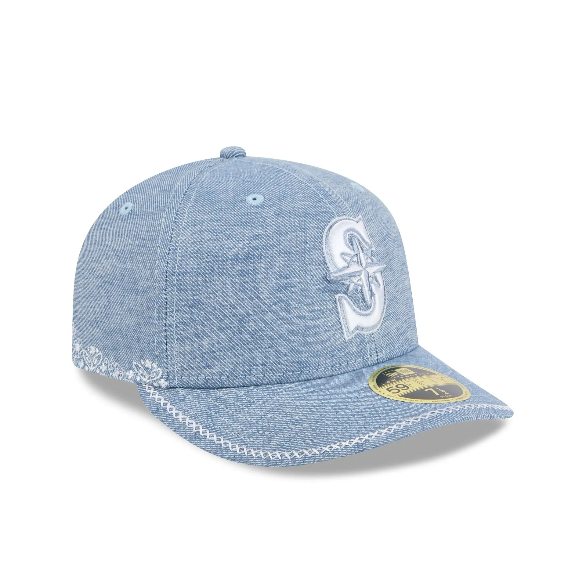 Seattle Mariners Hand Stitched Chambray Low Profile 59FIFTY Fitted Hat sold by New Era product image thumbnail 3