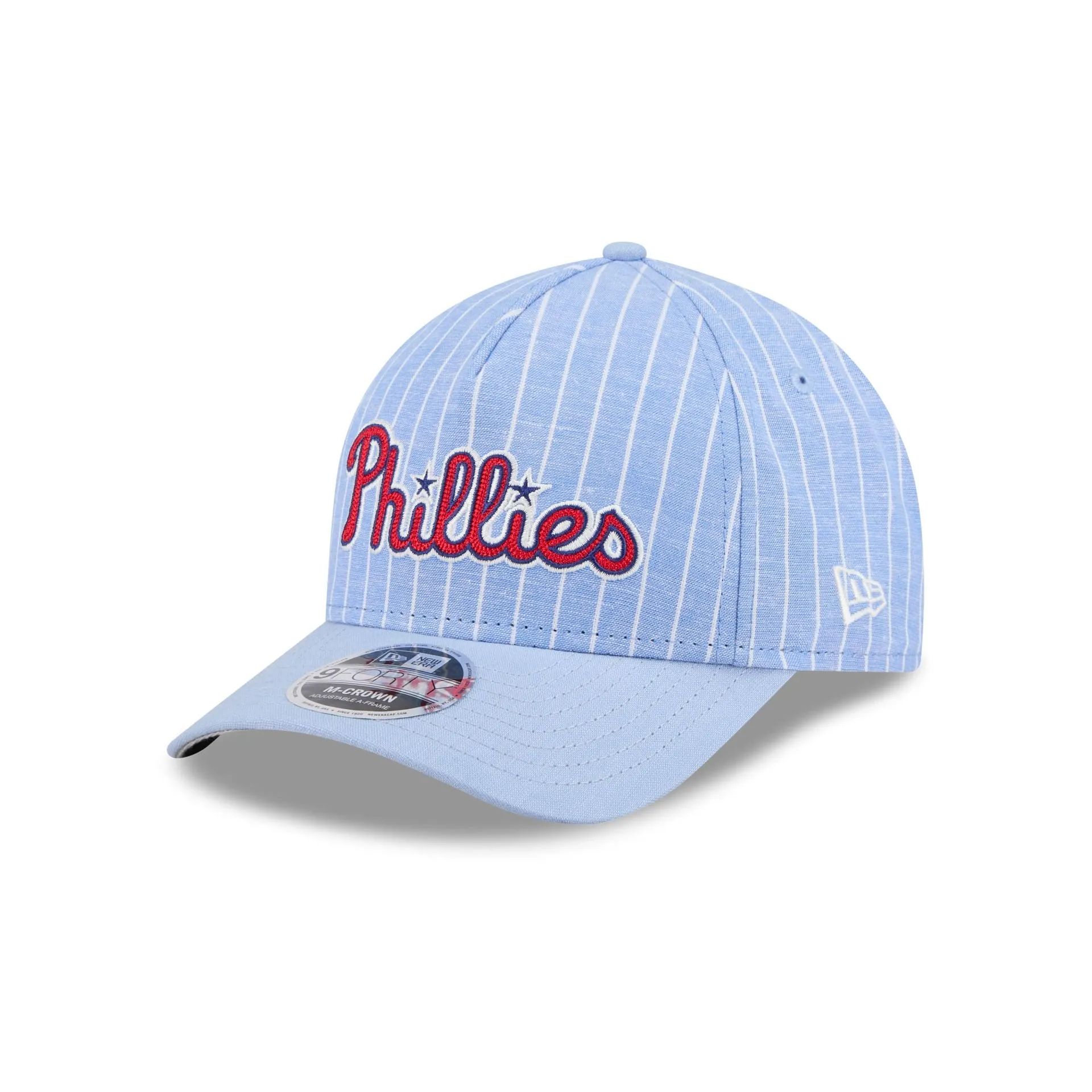 Philadelphia Phillies Pinstripe Linen 9FORTY M-Crown A-Frame Snapback Hat sold by New Era