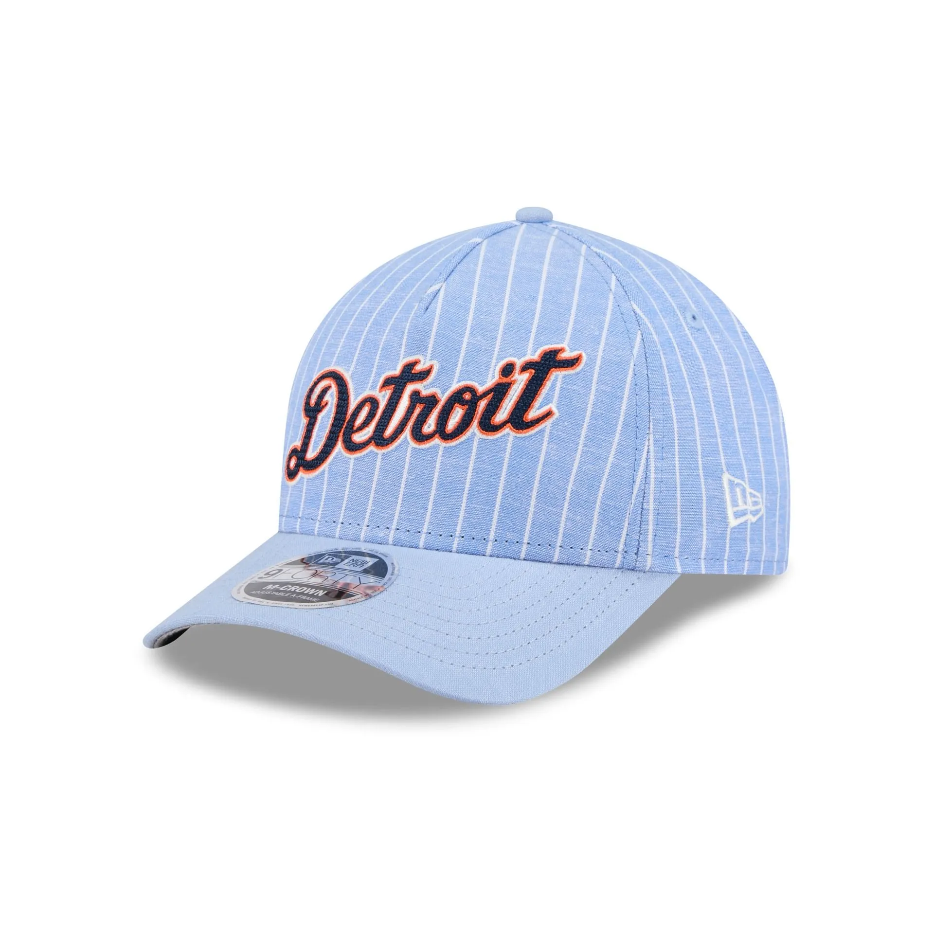 Detroit Tigers Pinstripe Linen 9FORTY M-Crown A-Frame Snapback Hat sold by New Era