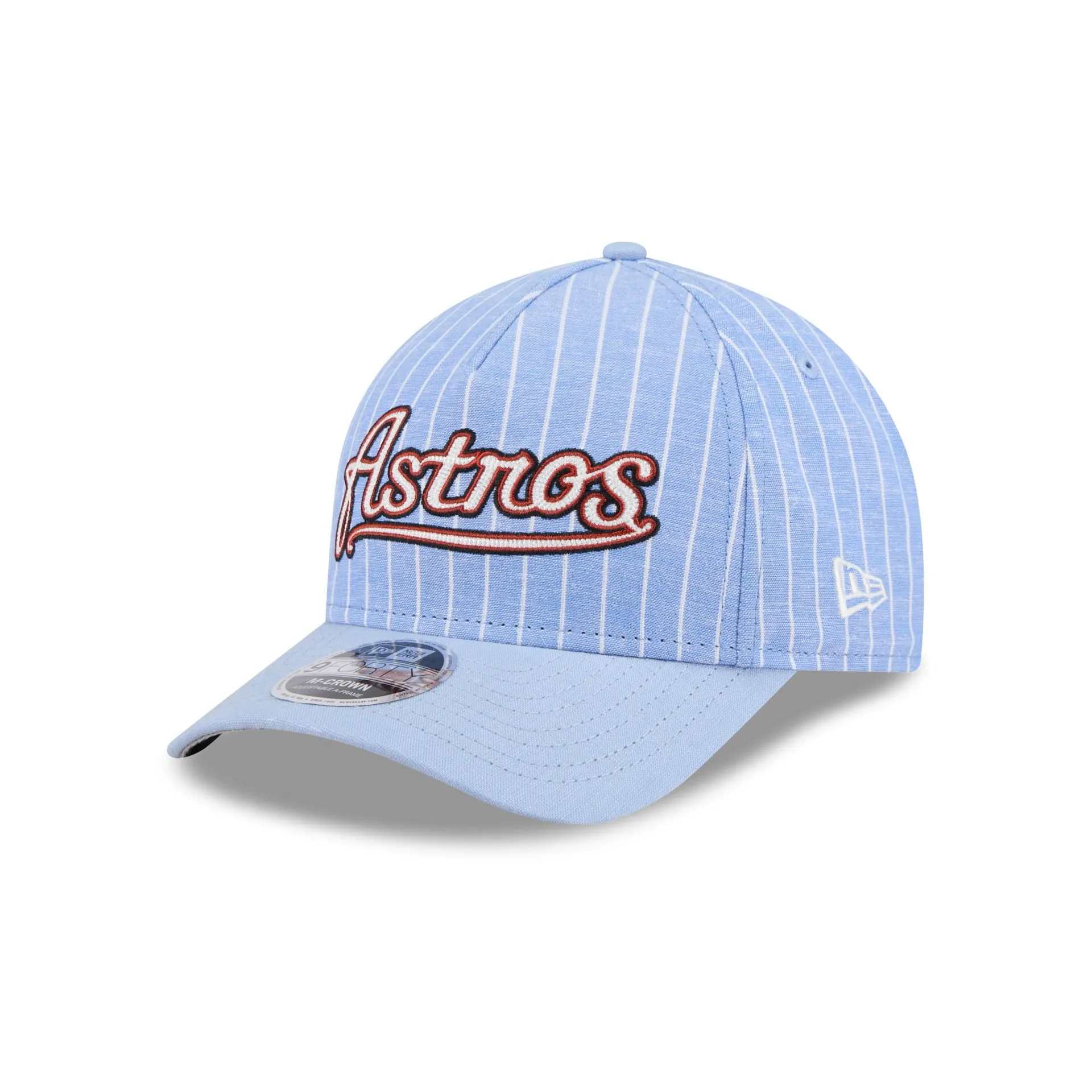 Houston Astros Pinstripe Linen 9FORTY M-Crown A-Frame Snapback Hat sold by New Era